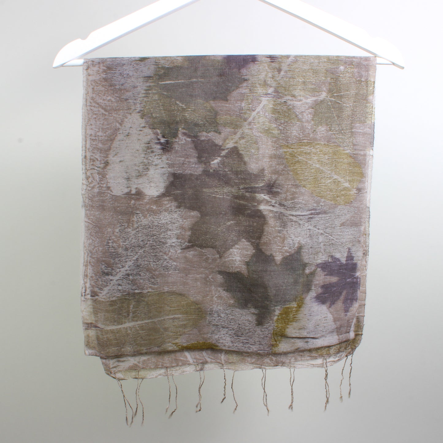 Wool & Silk Eco-Dyed Scarf - Purple/Grey