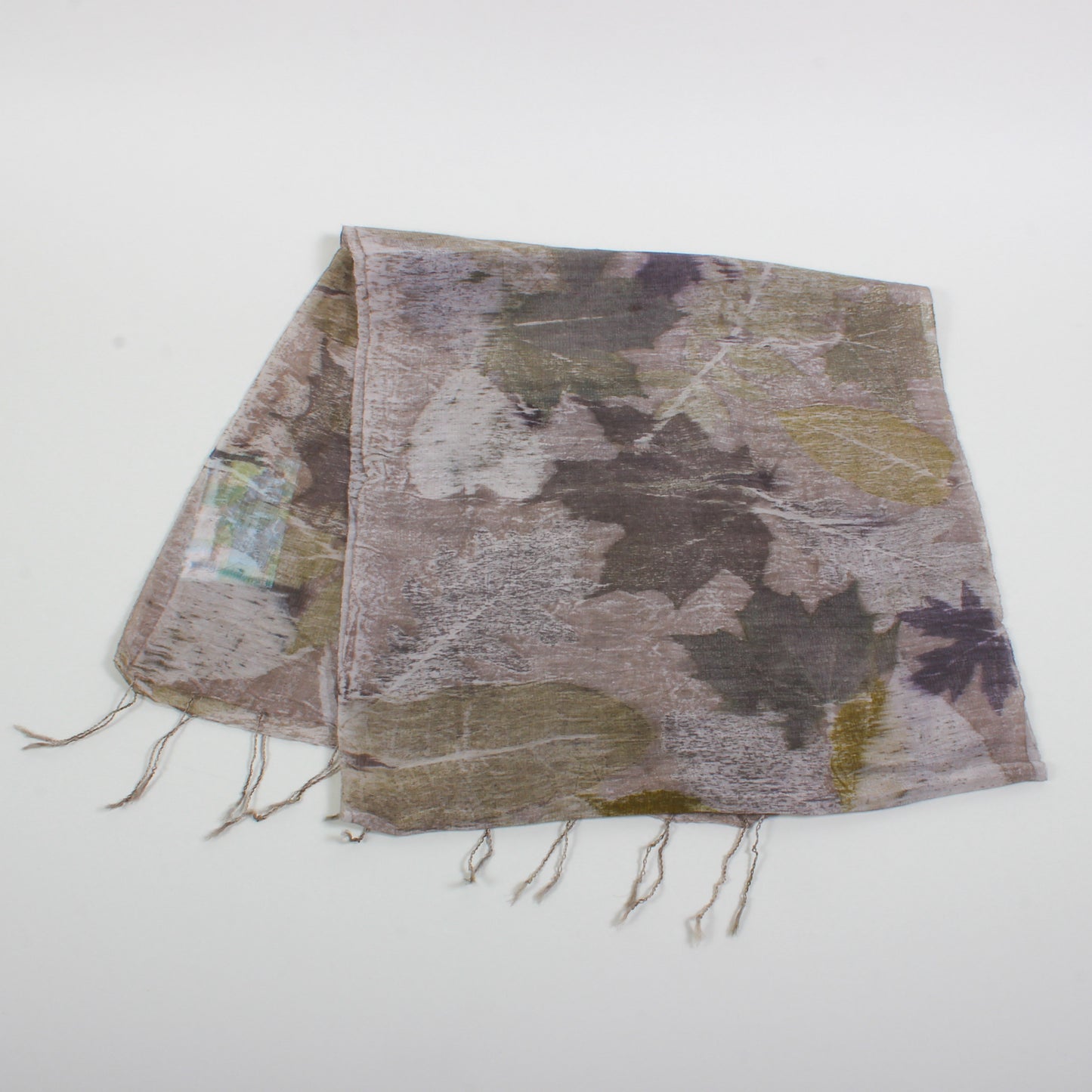 Wool & Silk Eco-Dyed Scarf - Purple/Grey