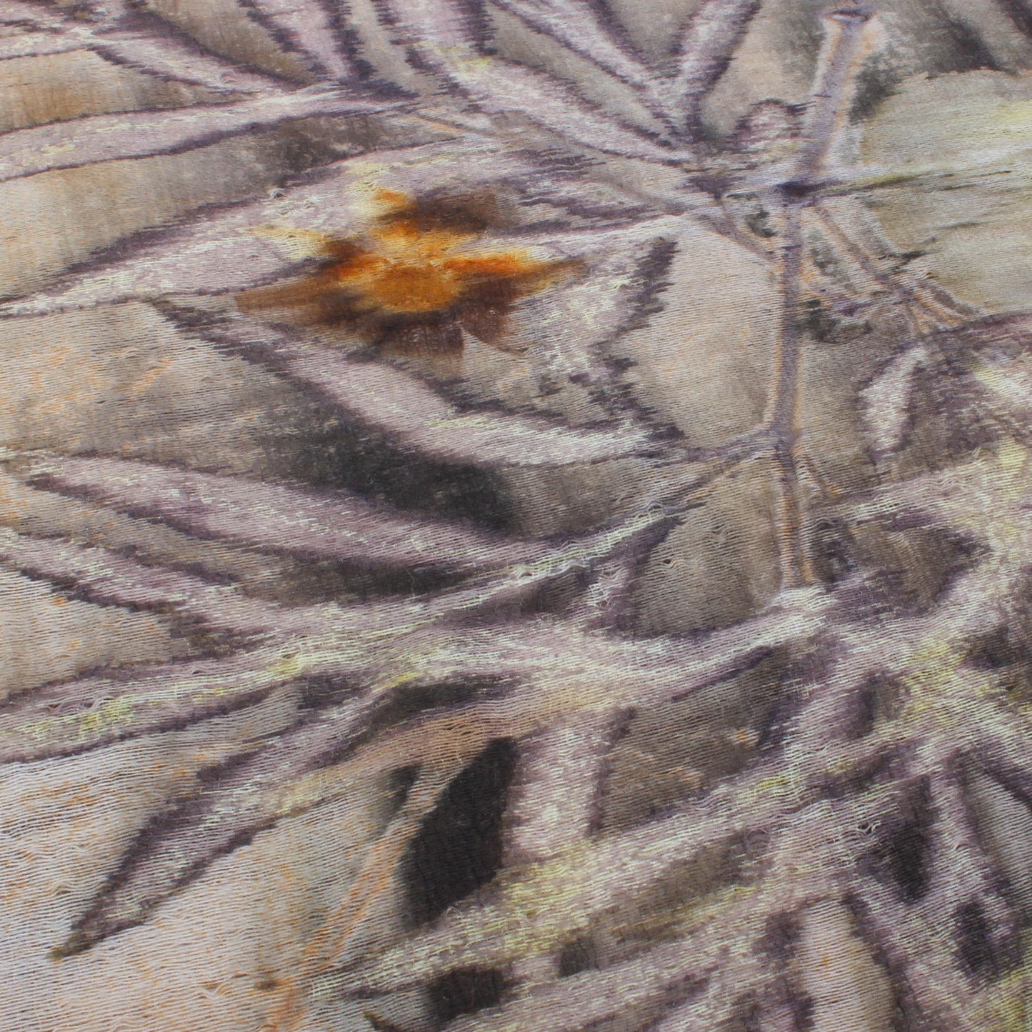 Wool & Silk Eco-Dyed Scarf - Beige/Rust