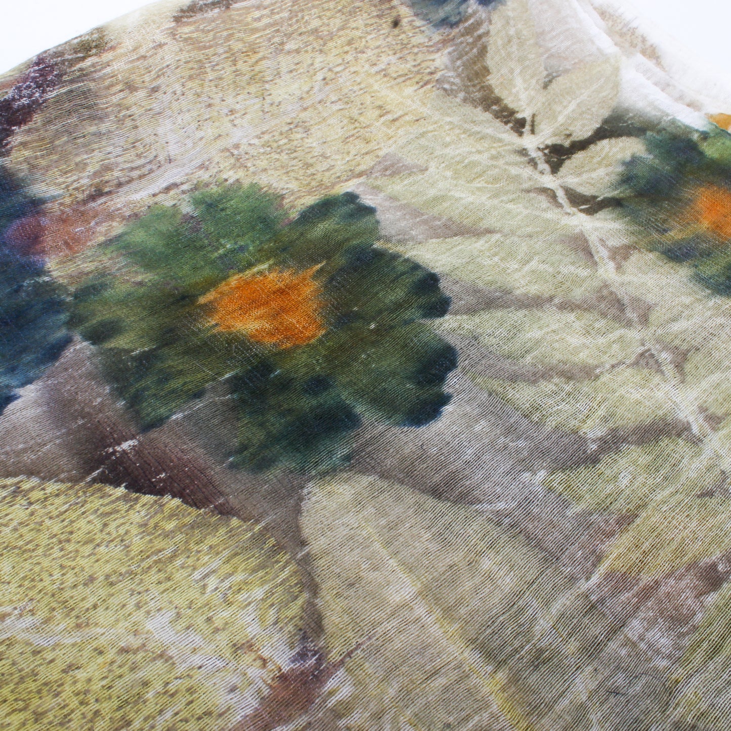 Wool & Silk Eco-Dyed Scarf - Yellow/Blue
