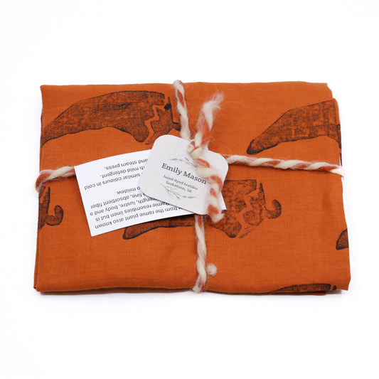 orange hand towel