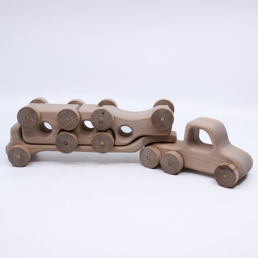 Three Car Carrier - Wooden toy