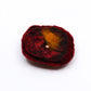 felted poppy with gold bead