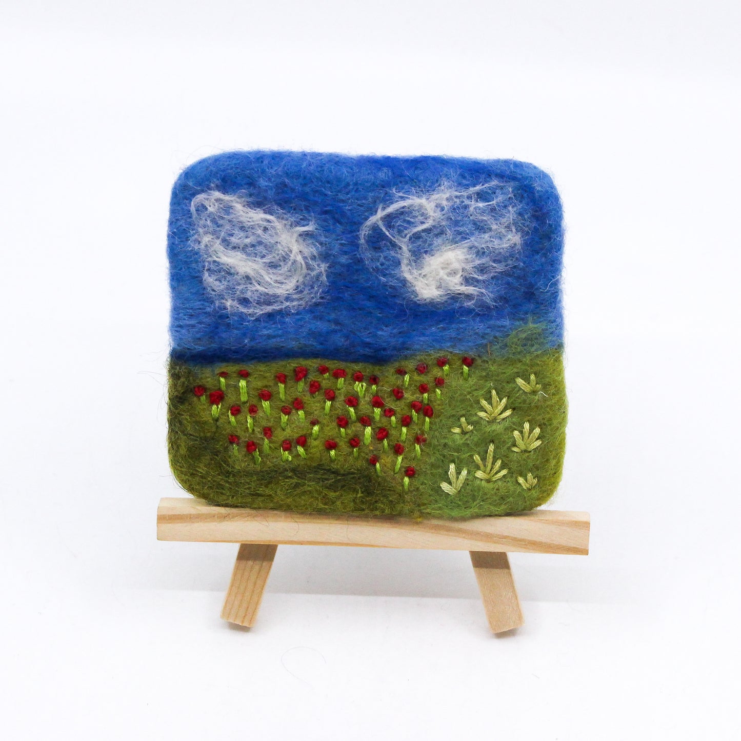 Felted Landscape with Flowers