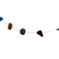 Colourful felted beads on colourful string