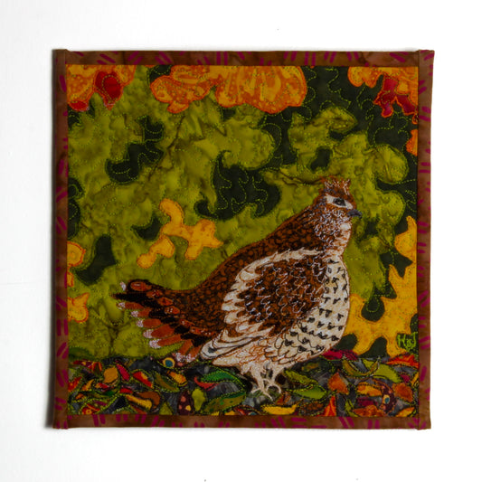Mini quilt of grouse 