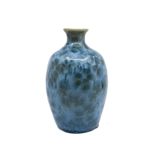Light Blue Crystalline Vase