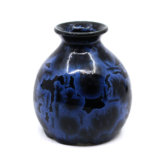 Petite Blue Crystalline Vase