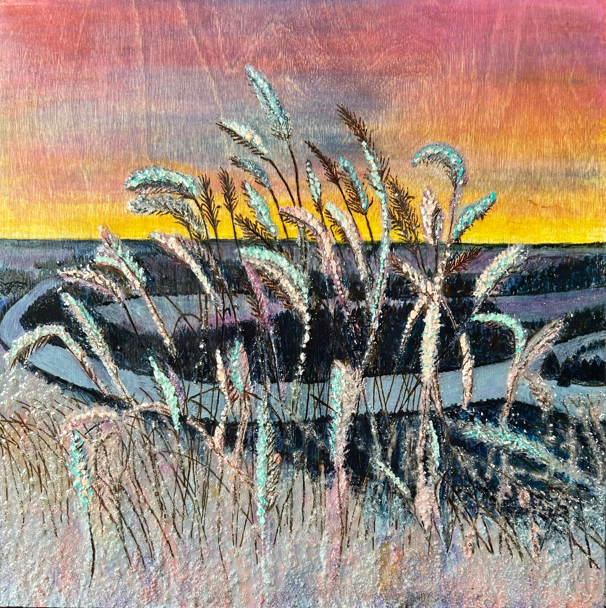 Sunrise Frost - Mixed media panel