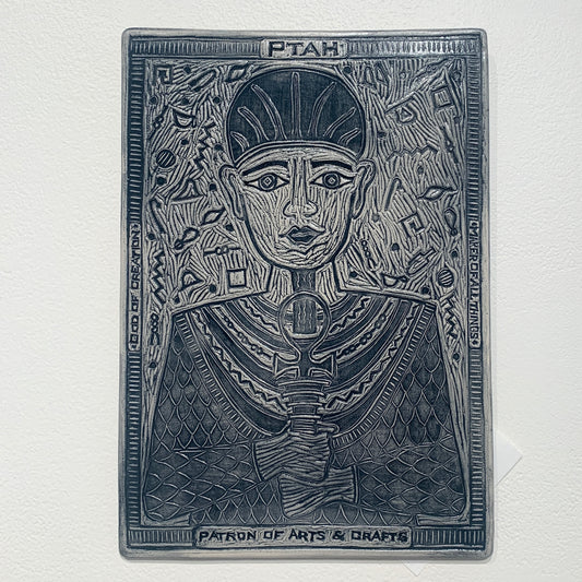 Gray ceramic tile of Ptah