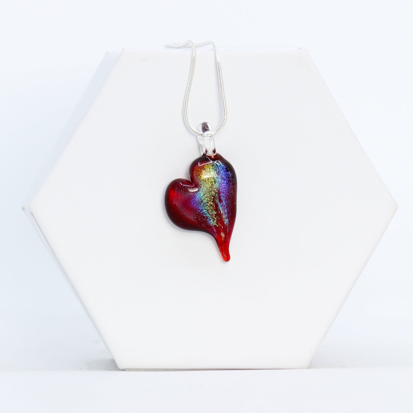 Glass heart necklace: Shimmer