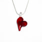 Glass heart necklace: Red