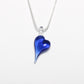 Glass heart necklace: Blue