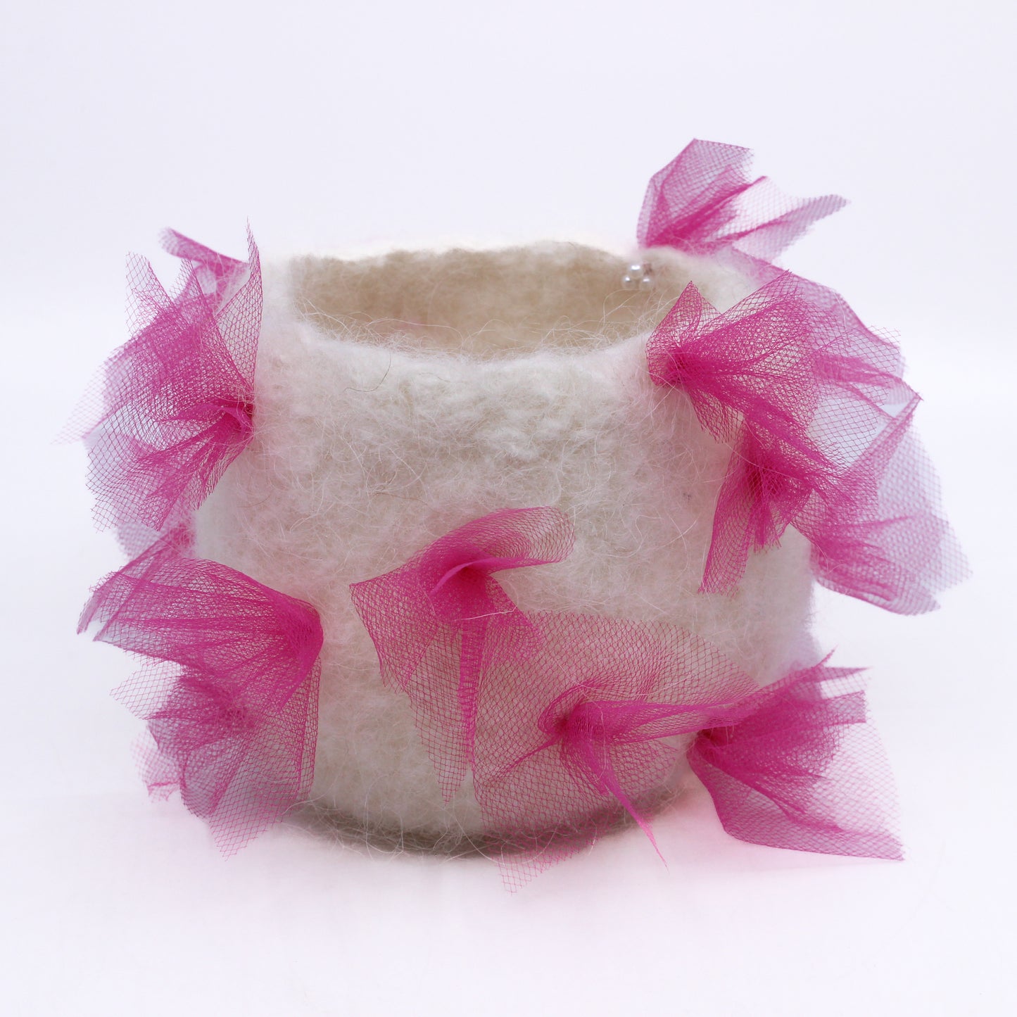 Pink Tufts - Felted Bowl