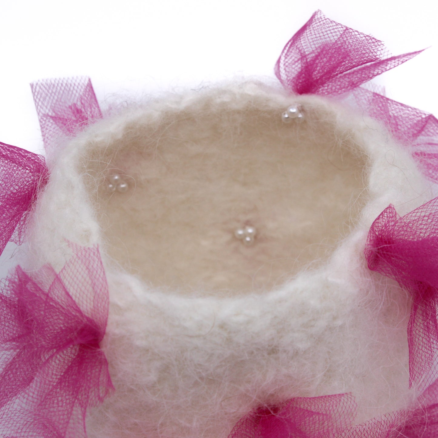 Pink Tufts - Felted Bowl