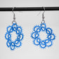 blue wreath doily earrings