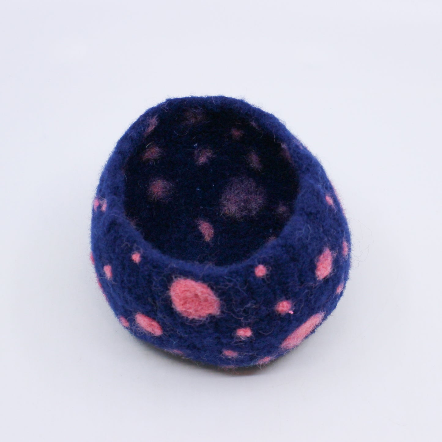 Pink Polka - Felted Bowl