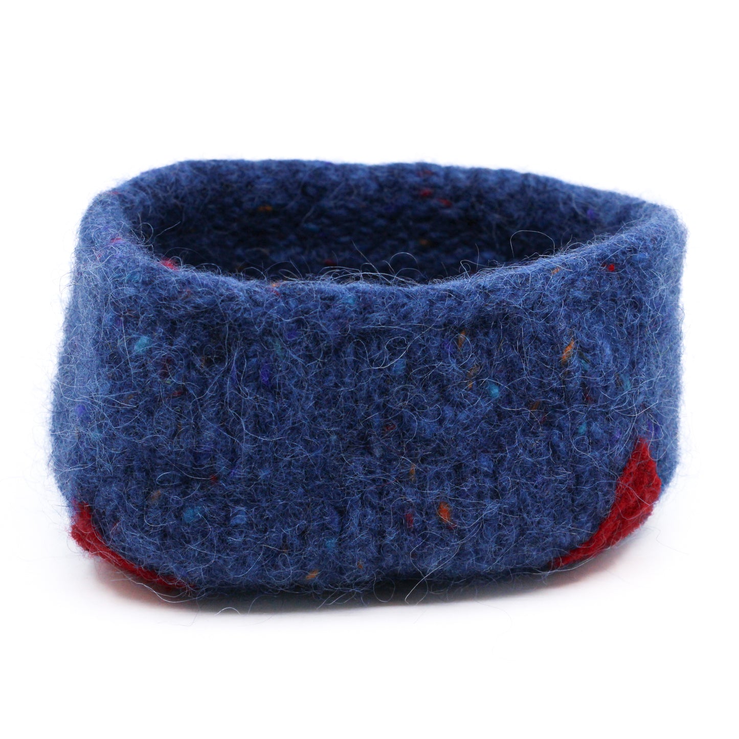 Blue Square Bowl - Felted Bowl