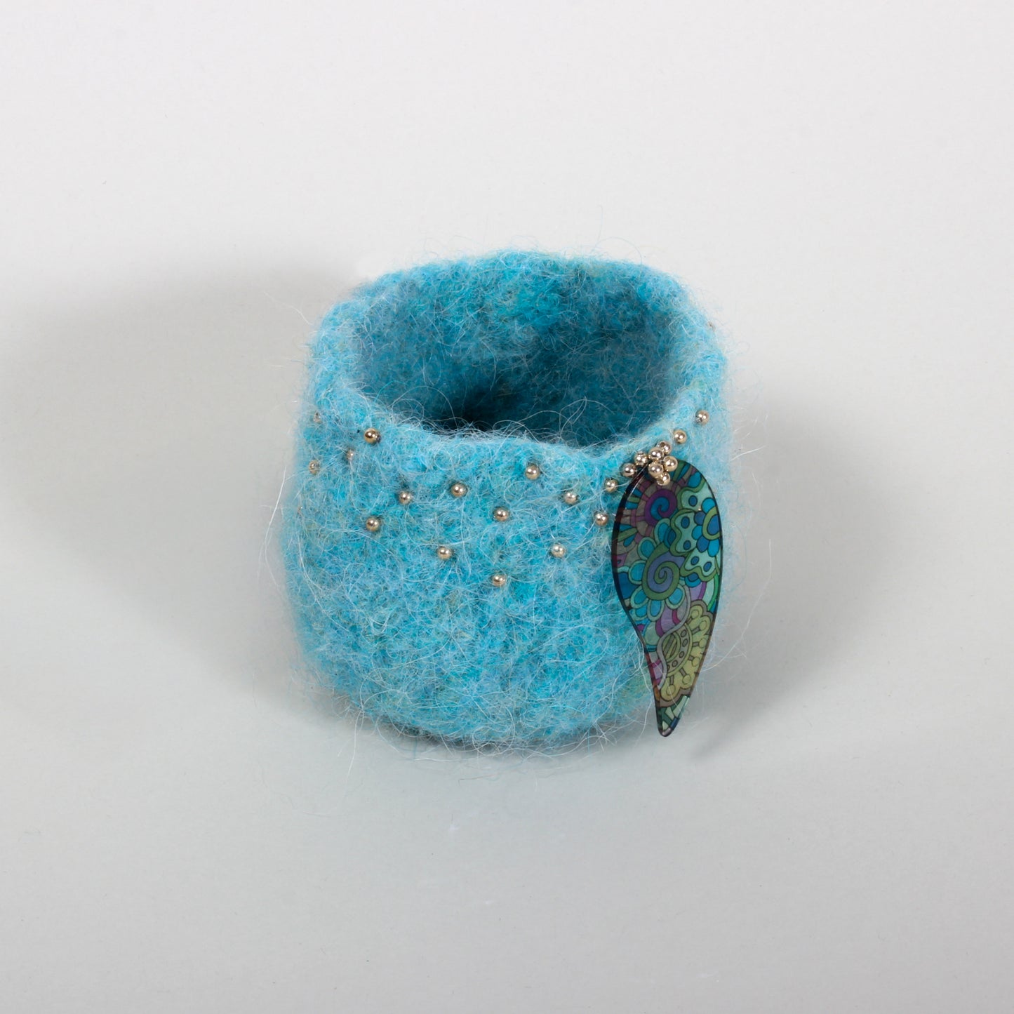 Blue Paisley - Felted Bowl
