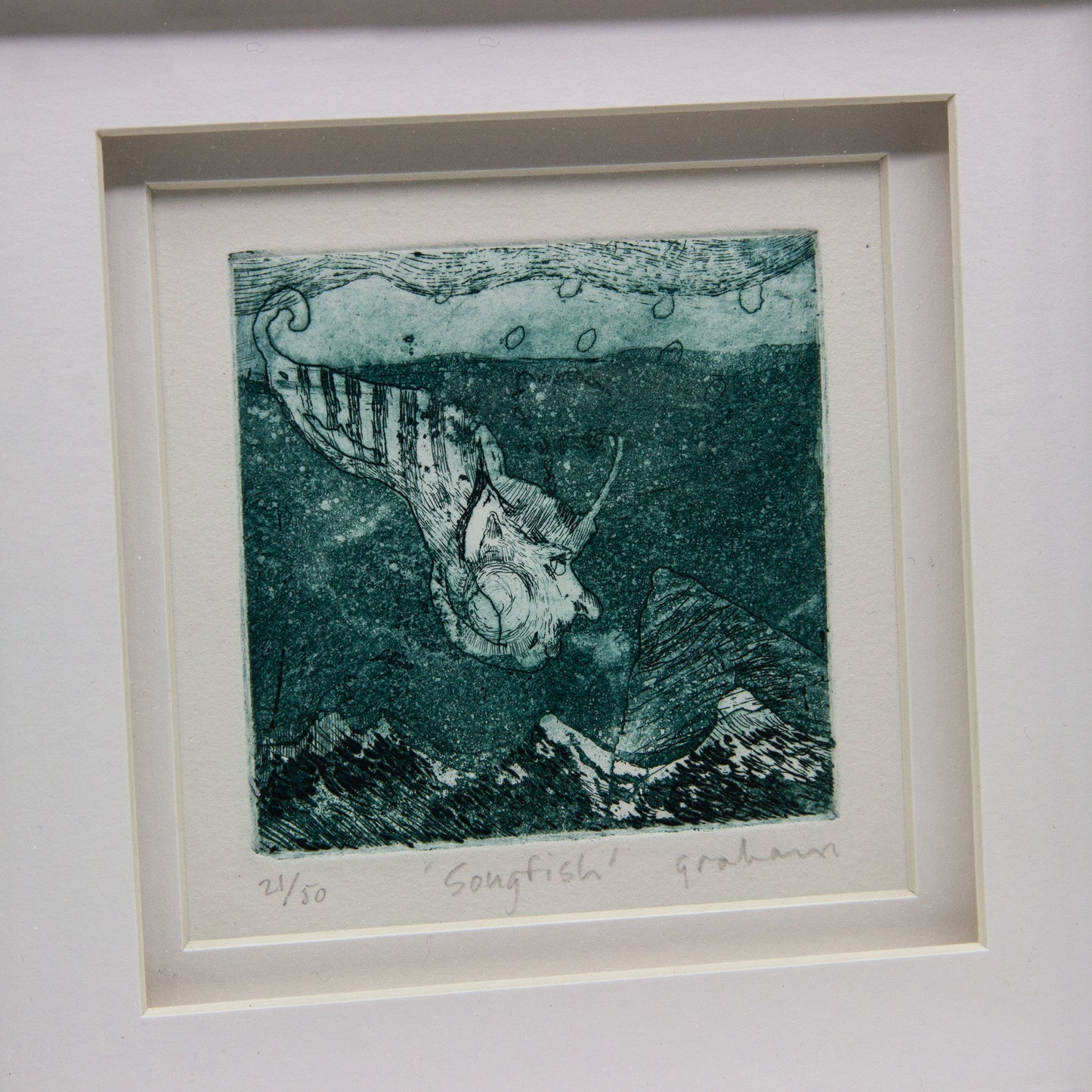 Songfish - Framed etching