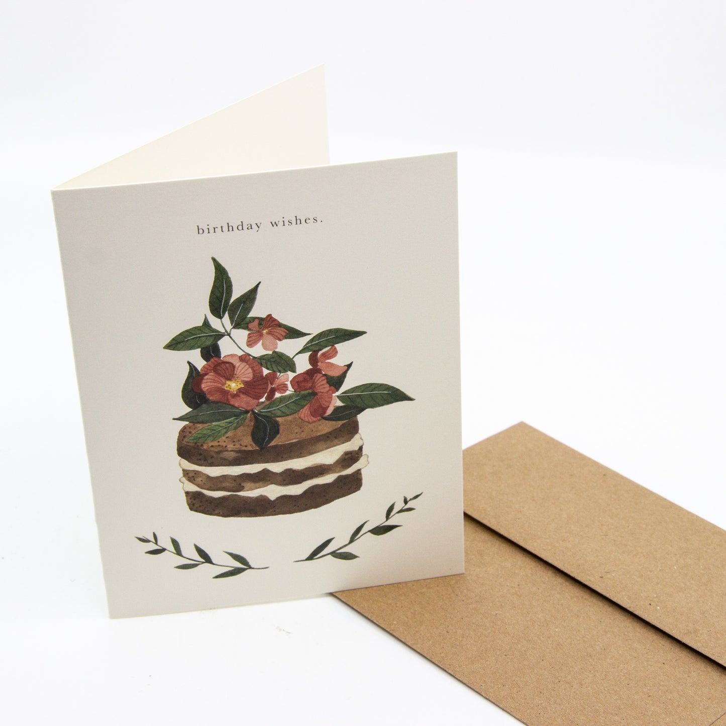 watercolour card of cake 