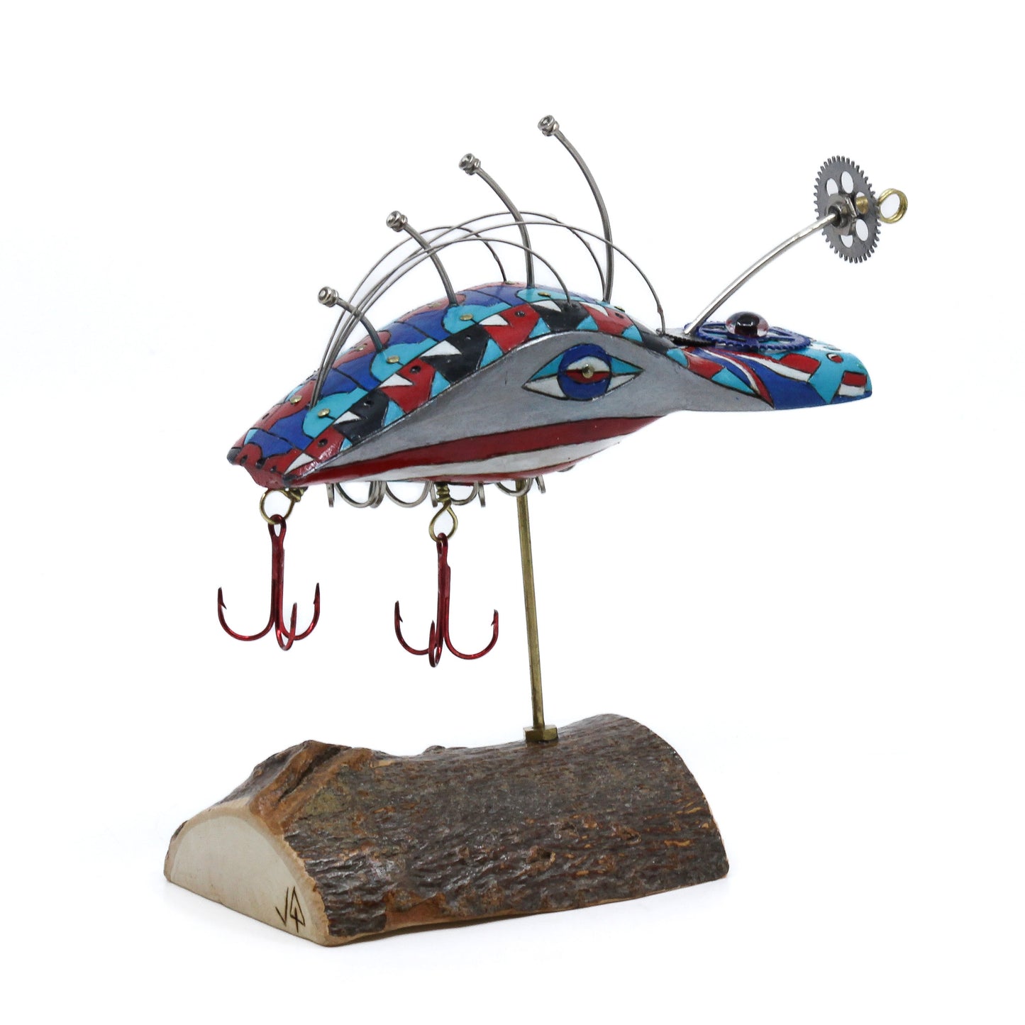 Fish made from fish lures and found objects