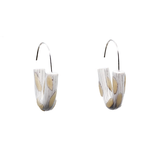 White and cream polymer earrings