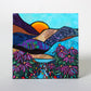 Coneflower Sunset - Mixed media panel