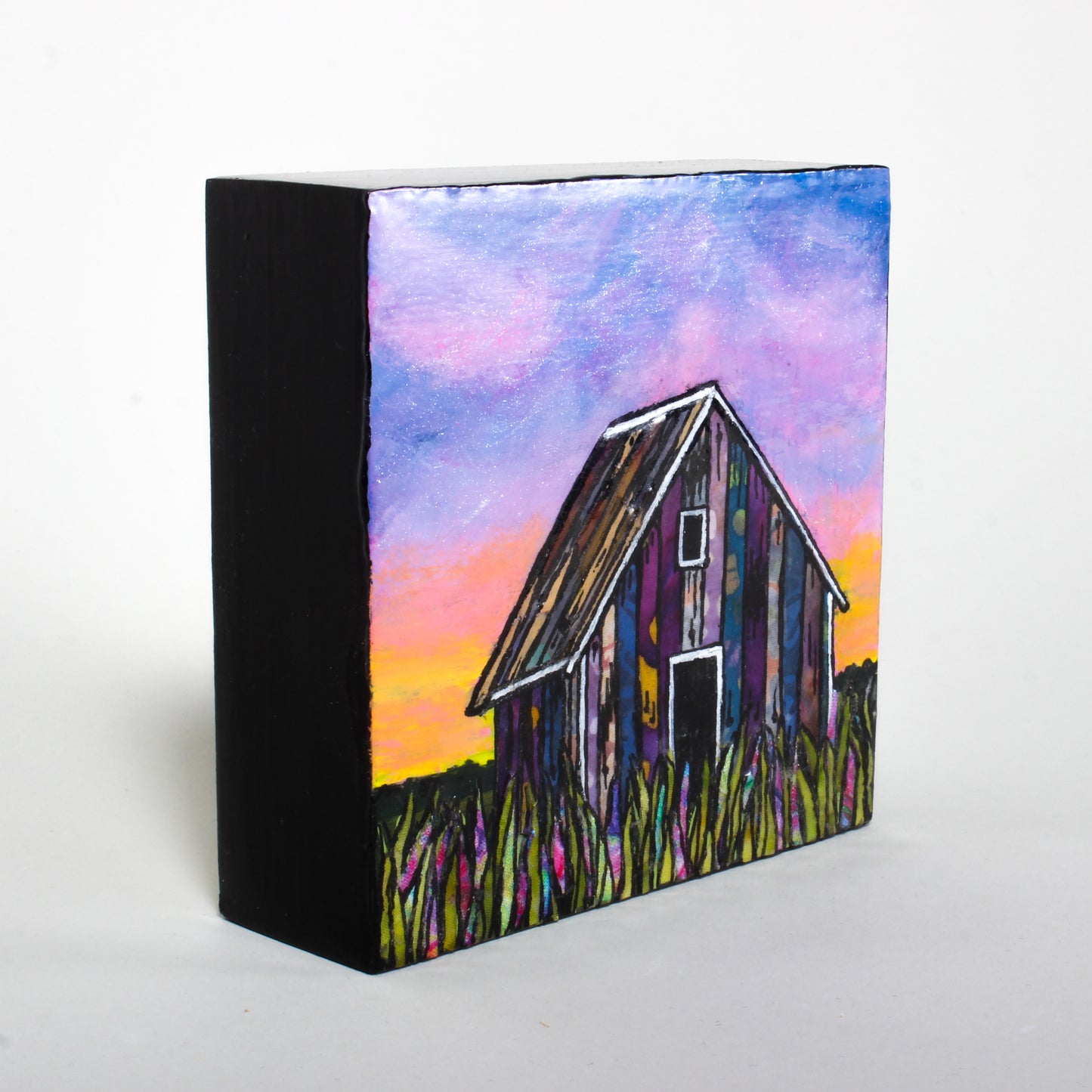 Cotton Candy Sky - Mixed media panel