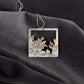 Square Repurposed Silver Plate Necklace
