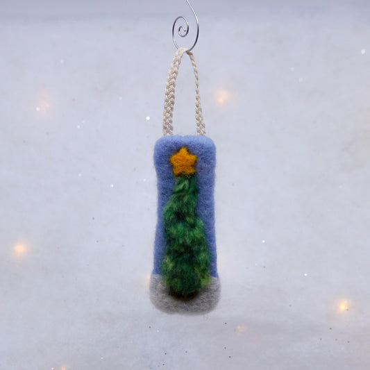 Fuzzy Christmas Tree Felted Ornaments