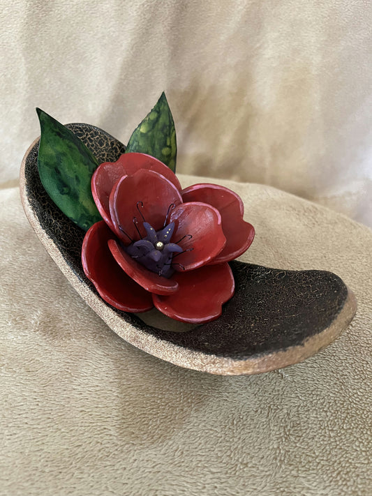 Red Flower - Gourd Carving