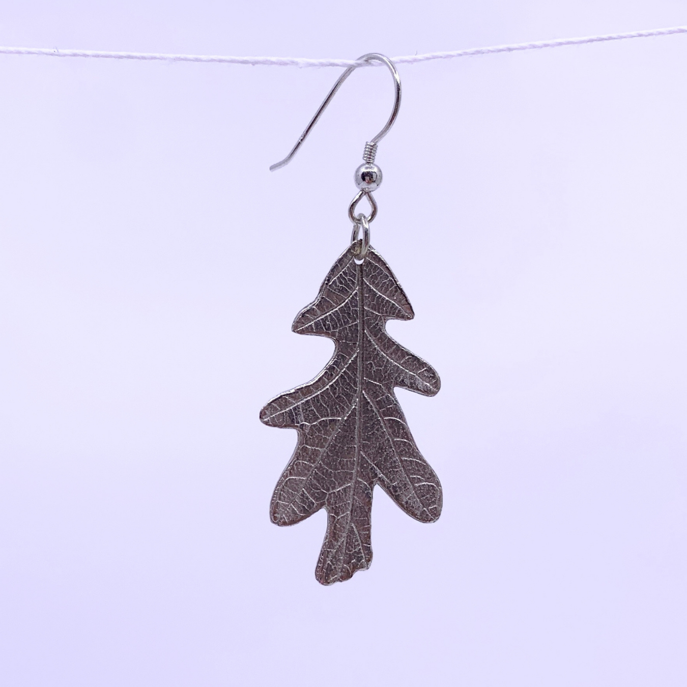 silver oak leaf earrings 