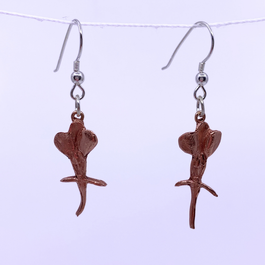 copper flower earrings 
