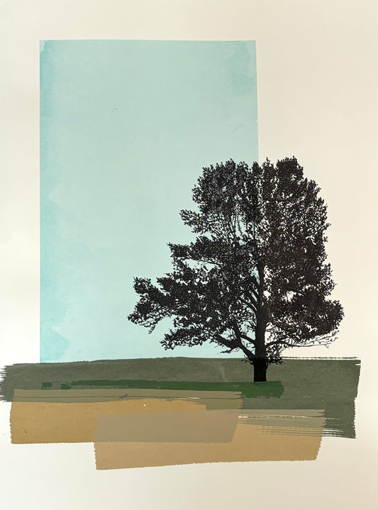 Lone Tree on the Prairie - Framed Silkscreen print
