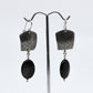 Dangle earrings with sterling silver and black stone