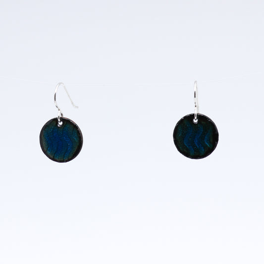 Blue round earrings