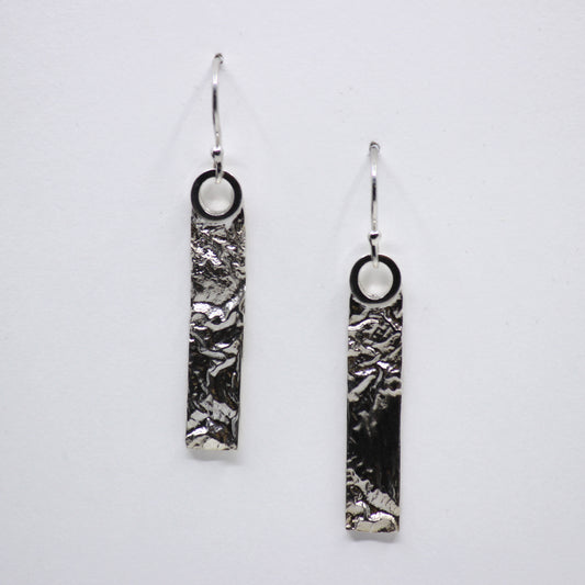 silver textured earrings 