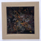 Framed Artwork of embroidered plants and wood