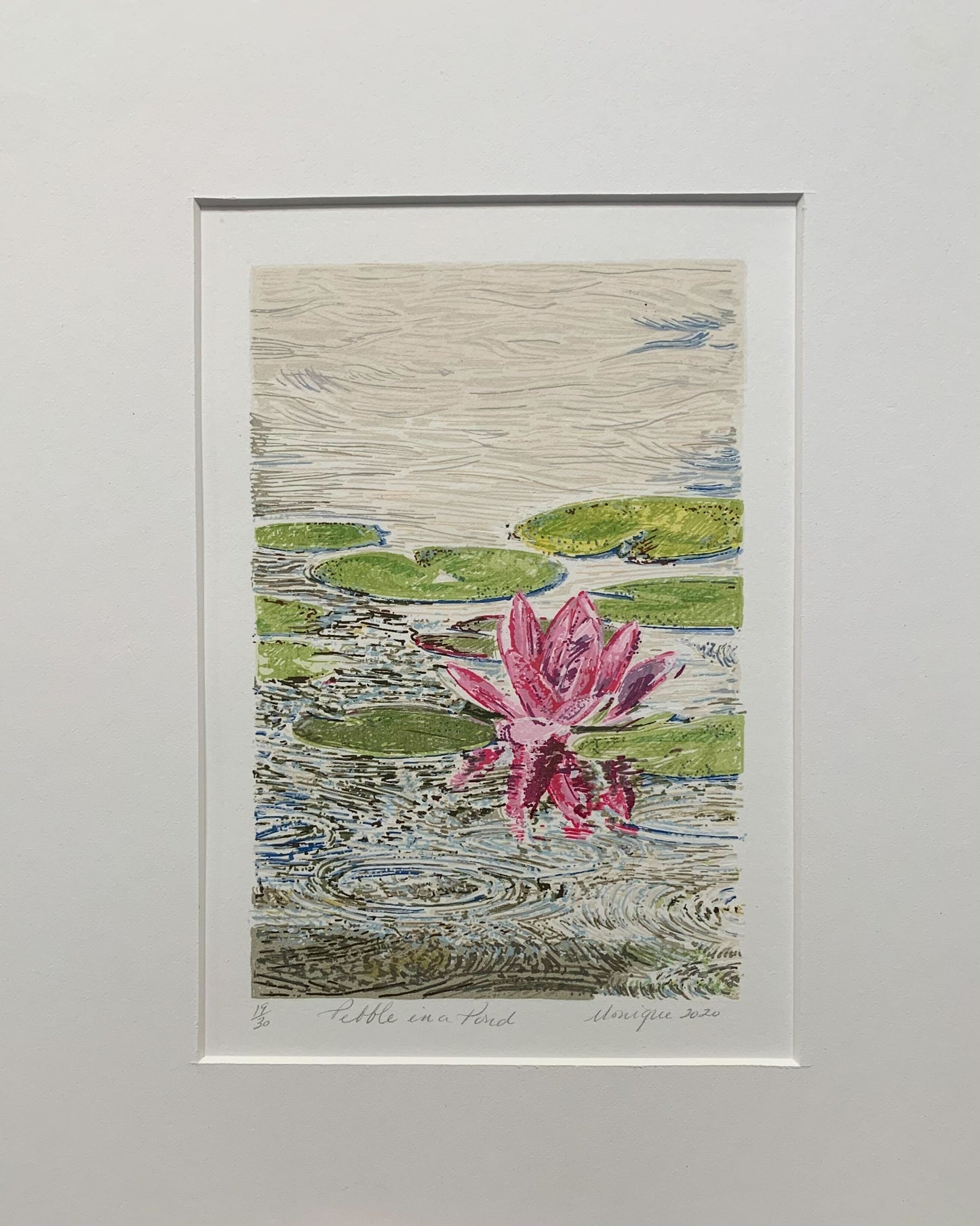 Pebble in a Pond - Silkscreen Print (Vertical)