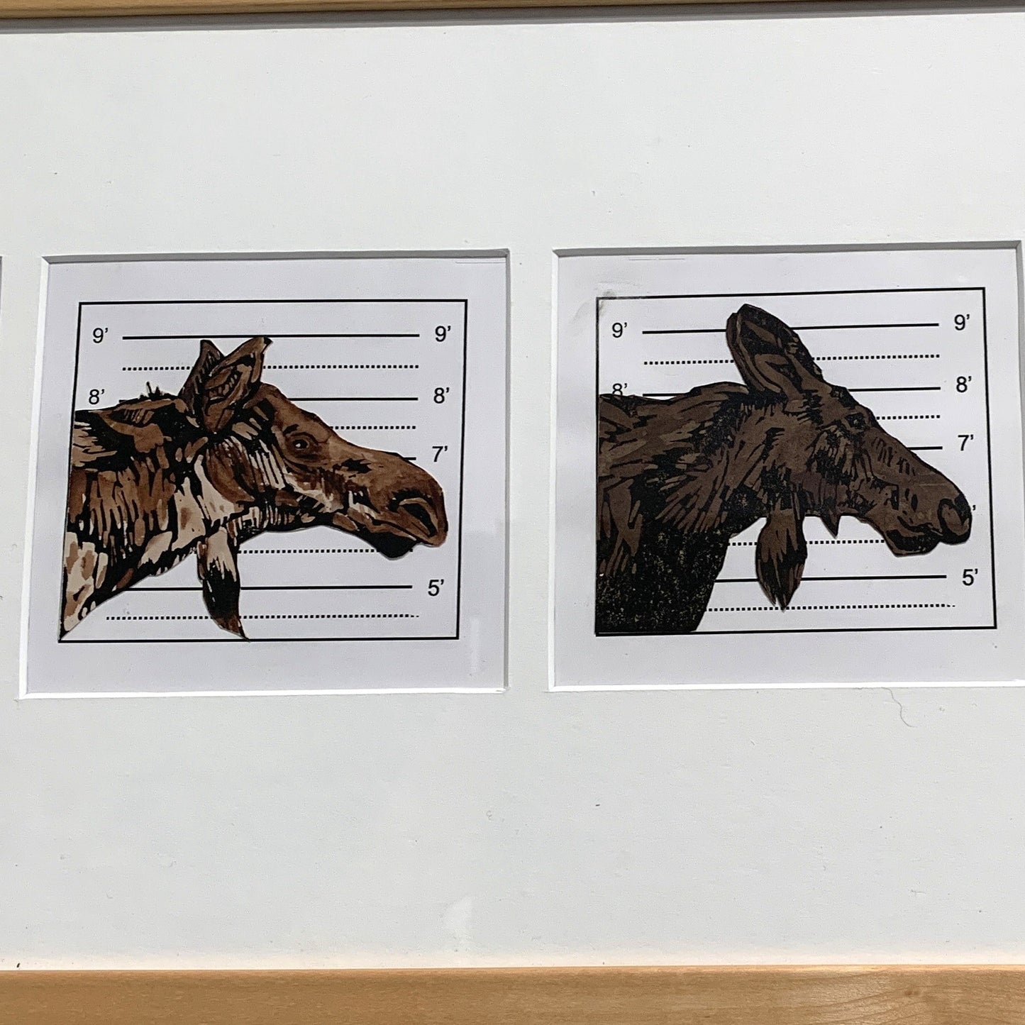 The Usual Rural Vandalism Suspects Line 2 - Framed linocut