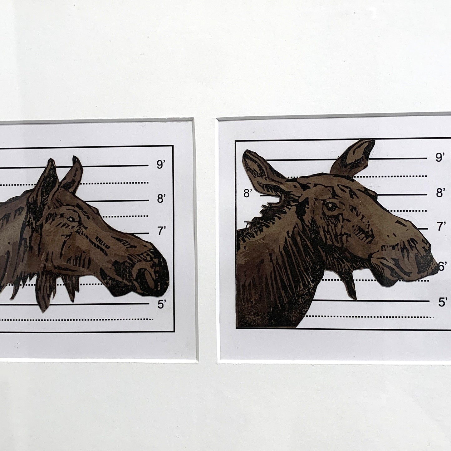 The Usual Rural Vandalism Suspects Line 2 - Framed linocut