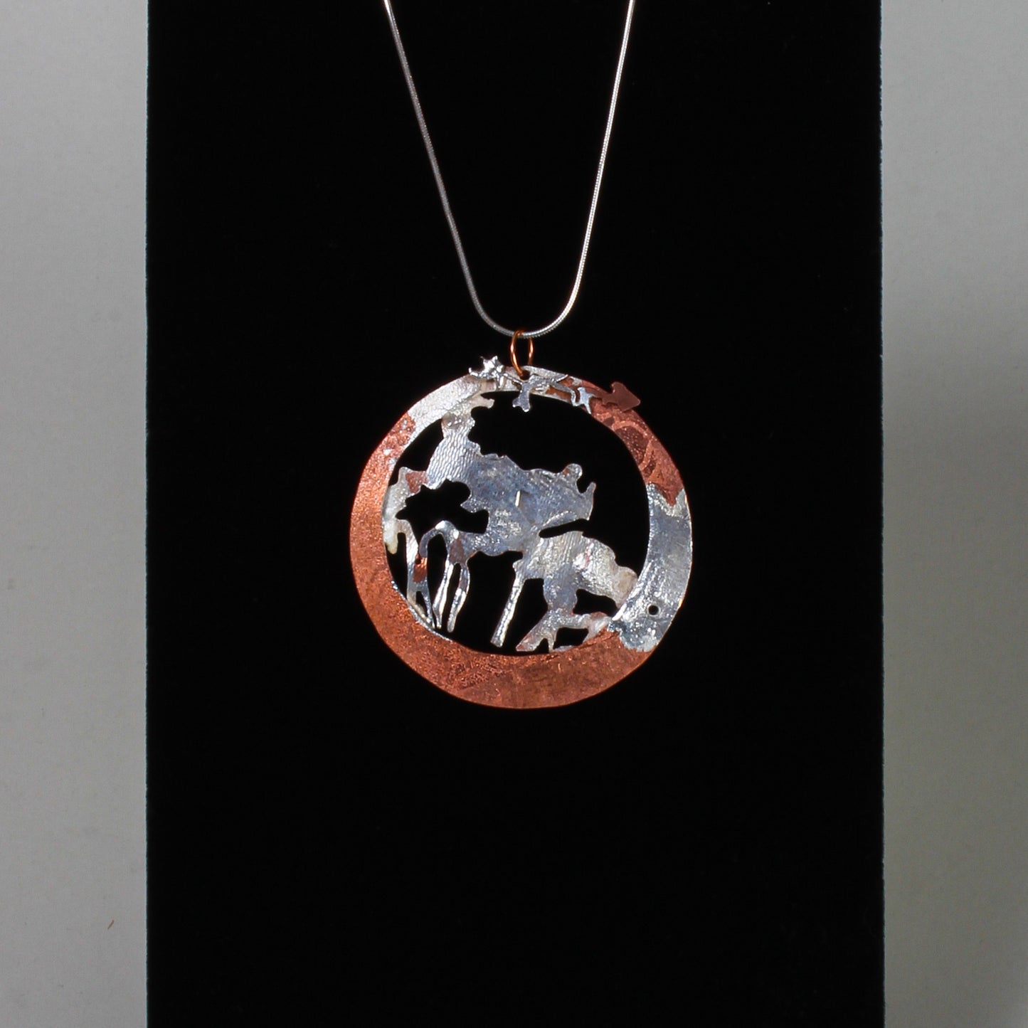 Fall - Silver fused copper necklace