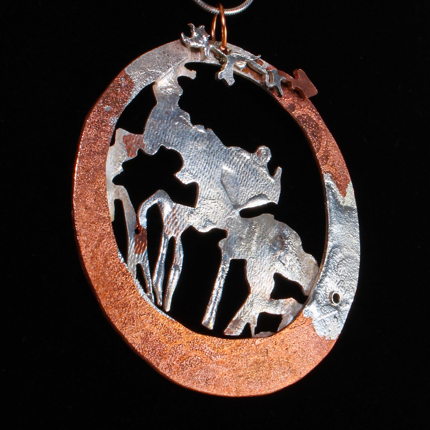 Fall - Silver fused copper necklace