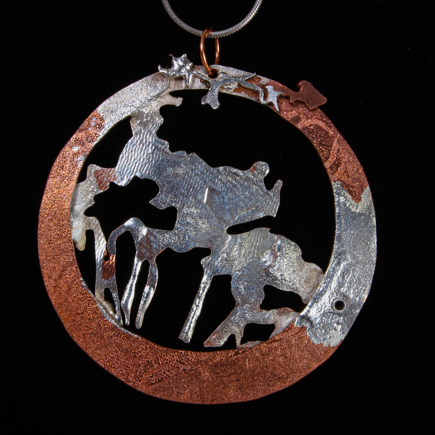 Fall - Silver fused copper necklace