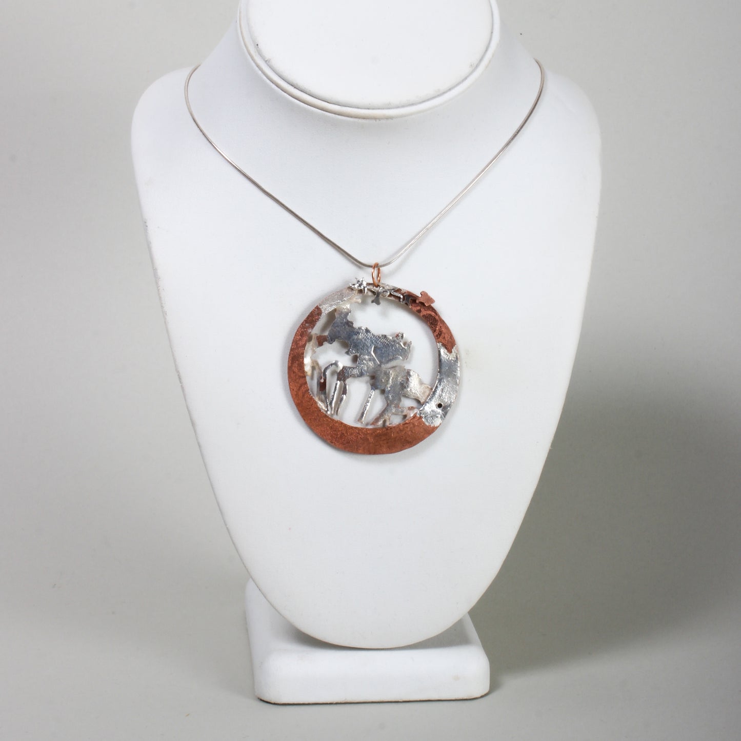 Fall - Silver fused copper necklace