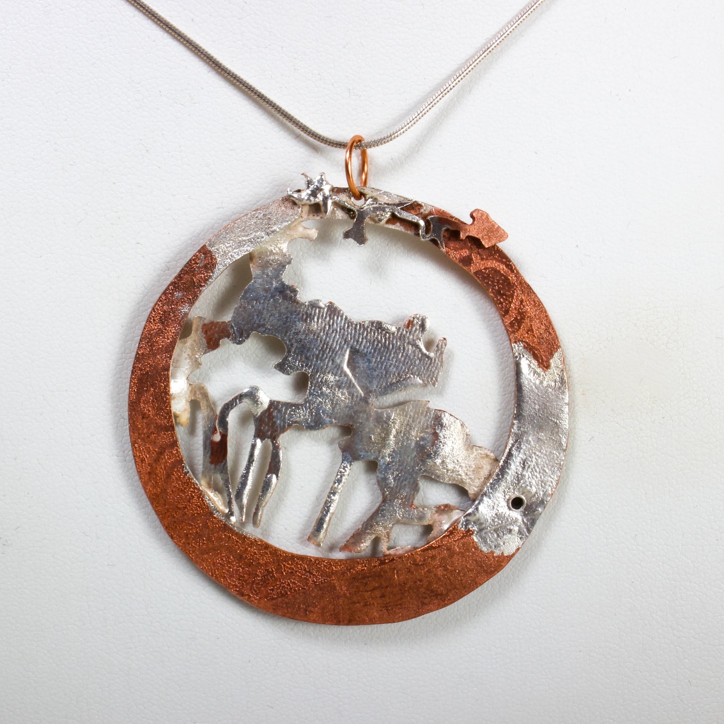 Fall - Silver fused copper necklace