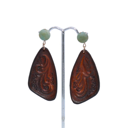 Leather Carved Earrings