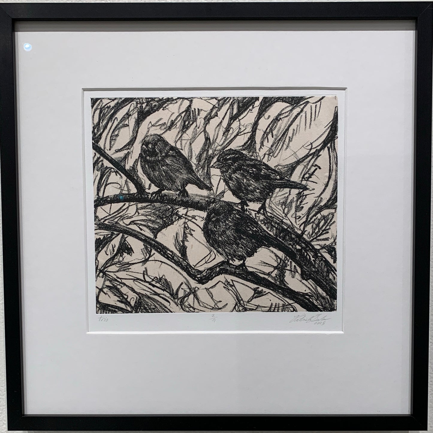 Trio - Framed Stone Lithography