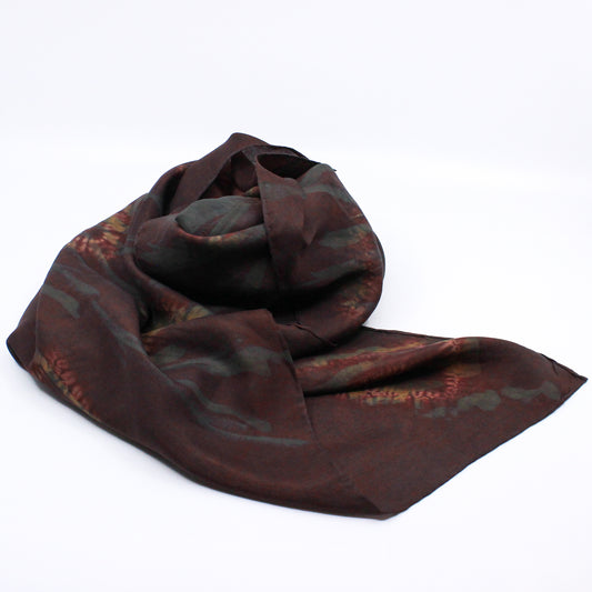 Raspberry Cane Dye Silk Scarf